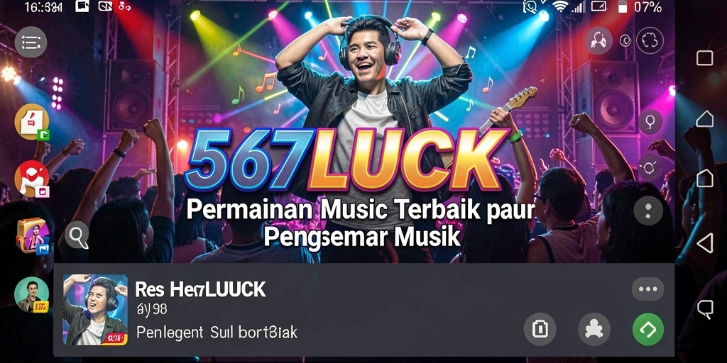 Screenshot gameplay 567LUCK yang menampilkan aksi musik seru.
