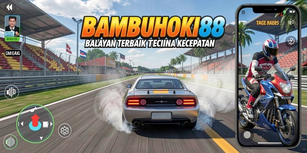 Screenshot BAMBUHOKI88 menampilkan aksi balapan yang mendebarkan.