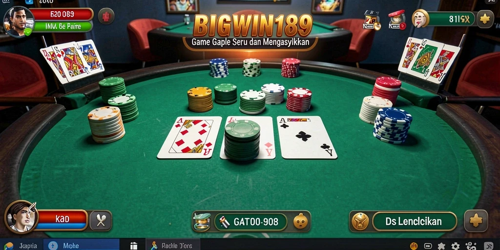 Tampilan menarik dari gameplay Gaple di BIGWIN189.