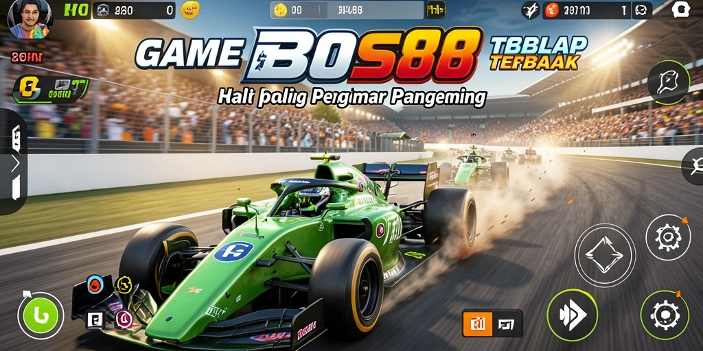 Tampilan gameplay balapan yang mendebarkan di BOS88.