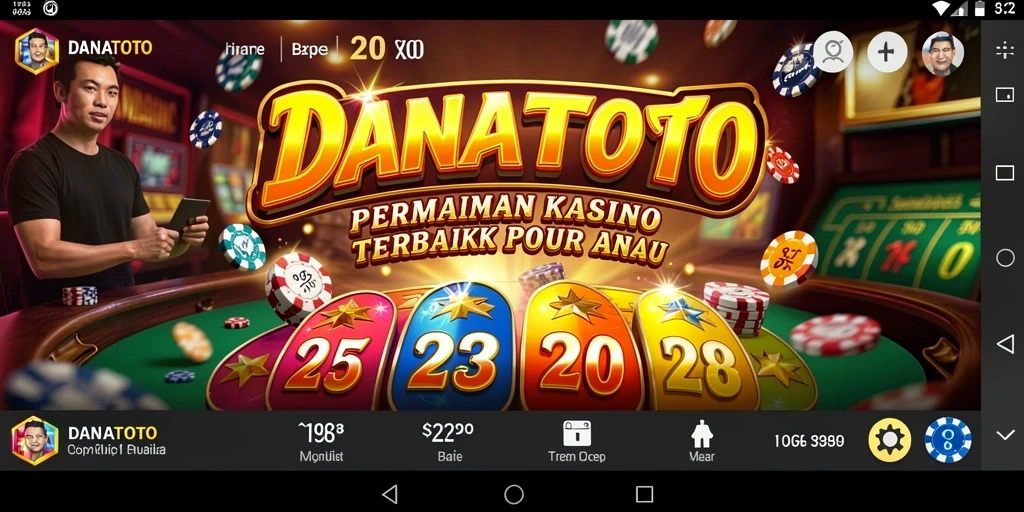 Screenshot gameplay DANATOTO dengan grafis yang menarik dan interaksi pengguna.