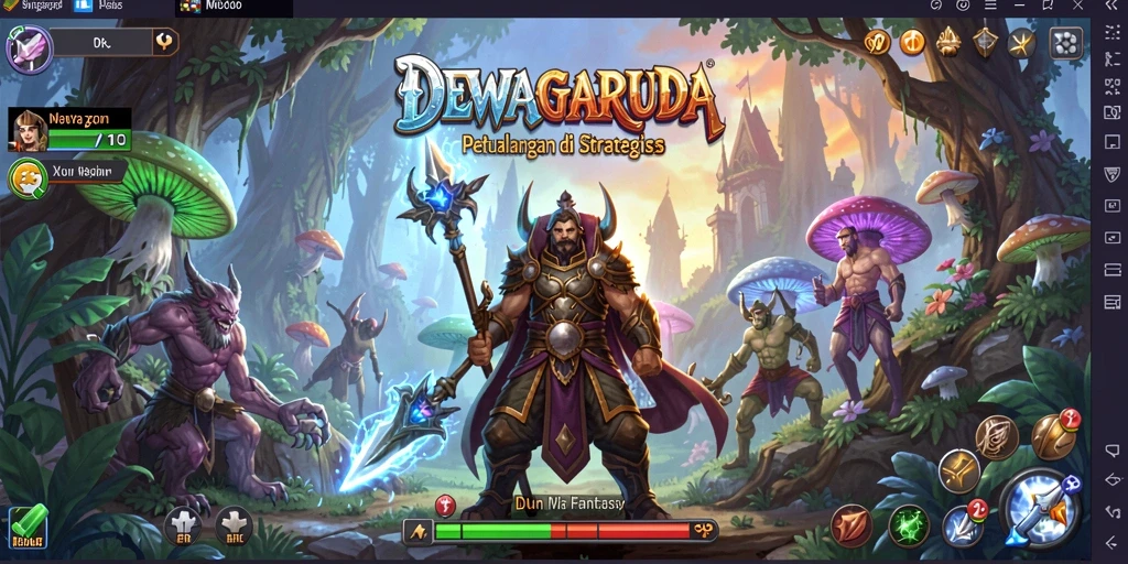 Screenshot gameplay DEWAGARUDA menampilkan strategi pertempuran yang menarik.