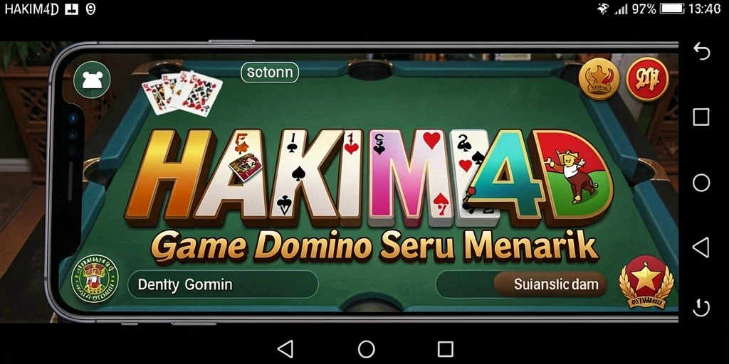 Screenshot HAKIM4D menampilkan pengalaman bermain Domino yang mendebarkan.