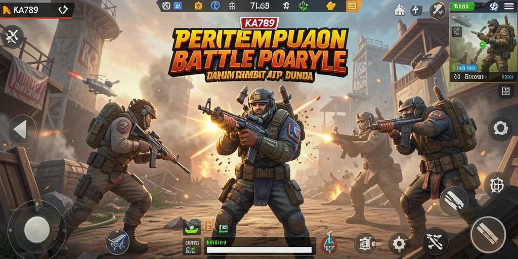 Tangkapan layar KA789 menampilkan aksi seru dalam pertempuran Battle Royale.