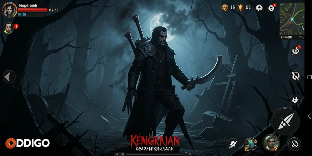 Screenshot permainan ODDIGO menampilkan momen menegangkan saat menjelajahi kegelapan.