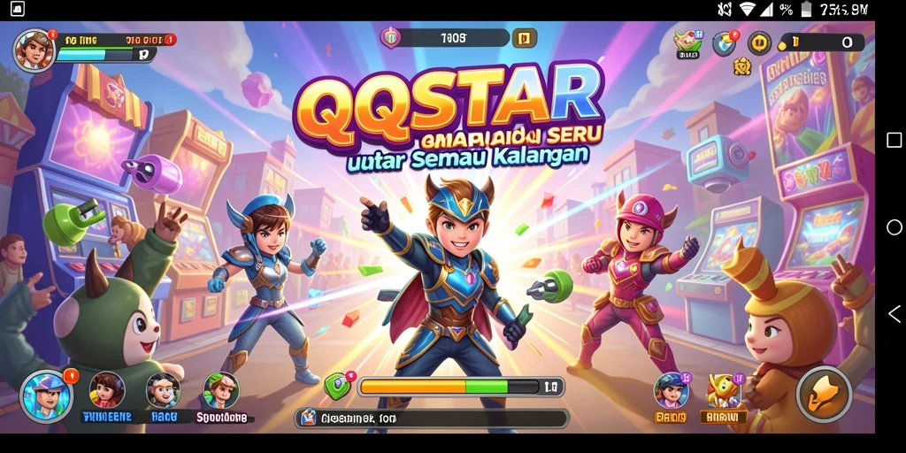 Tampilan menarik dari gameplay QQSTAR yang seru dan mengasyikkan.
