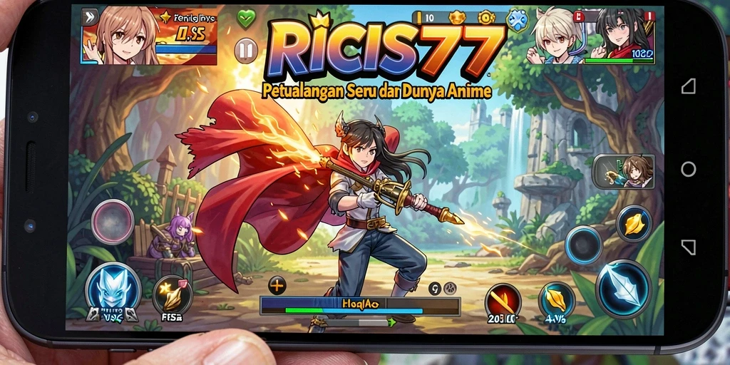 Tampilan gameplay RICIS77 yang menampilkan aksi karakter Anime.