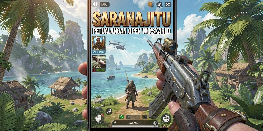 Screenshot gameplay SARANAJITU menampilkan petualangan seru di dunia Open World.