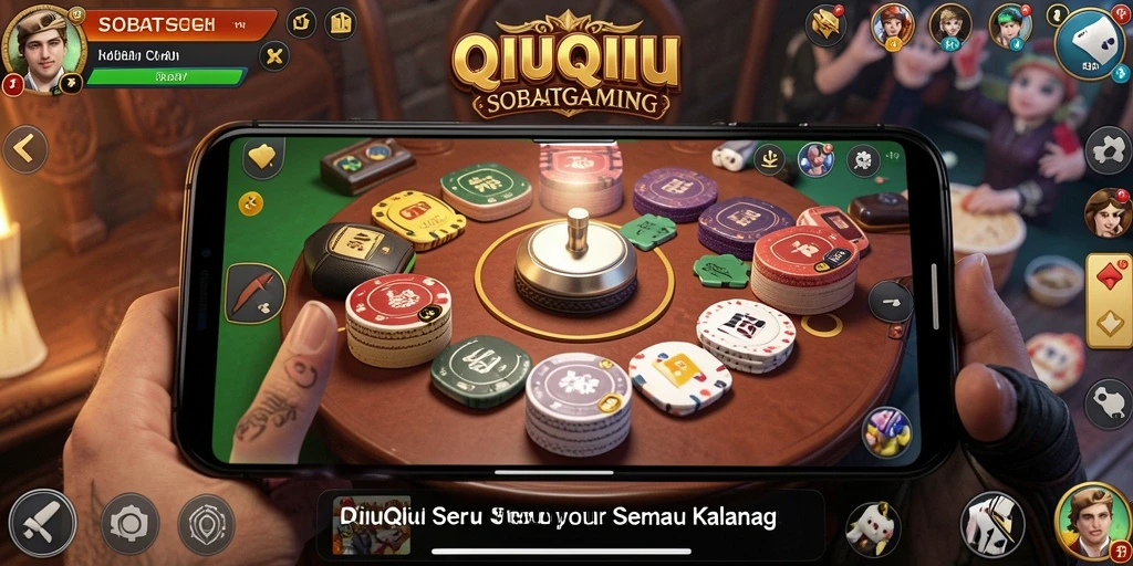 Screenshot gameplay SOBATGAMING menampilkan suasana seru permainan QiuQiu.
