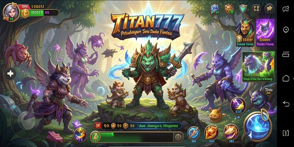 Screenshot gameplay menunjukkan aksi seru dalam <strong>TITAN777</strong> yang penuh petualangan.