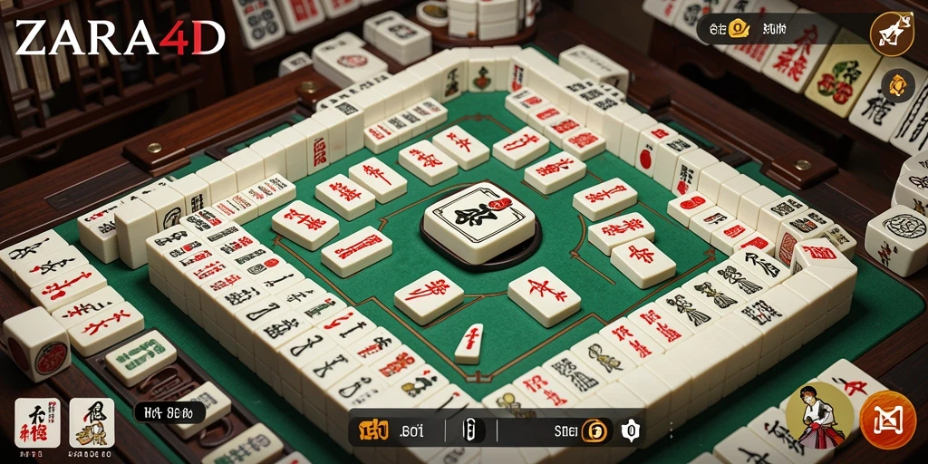 Tampilan gameplay mengesankan dari ZARA4D dengan ubin Mahjong yang memukau.