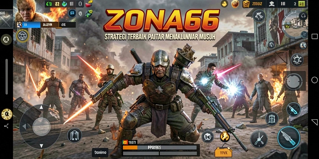 Tampilan gameplay ZONA66 dengan aksi strategi yang seru.